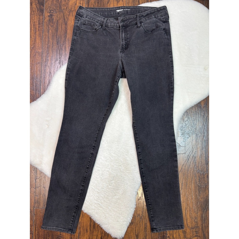 Old Navy Jeans 14 Long Pop Icon Skinny Mid-Rise Faded Black Stretch Women's
